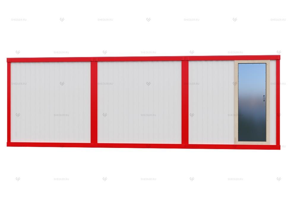 Одноэтажное модульное здание МЗ-15 из 3 блок-контейнеров БК-00