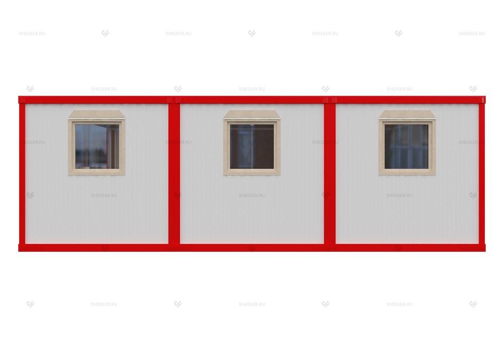 Легковозводимое модульное здание МЗ-15 из 3 блок-контейнеров БК-00