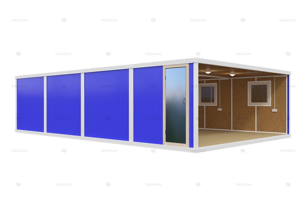 Модульное здание МЗ-17 из 4 блок-контейнеров БК-00 внутри
