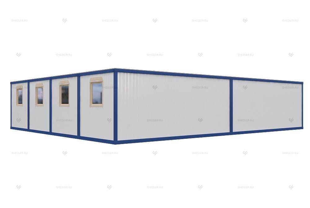 Одноэтажное модульное здание МЗ-22 из 8 блок-контейнеров