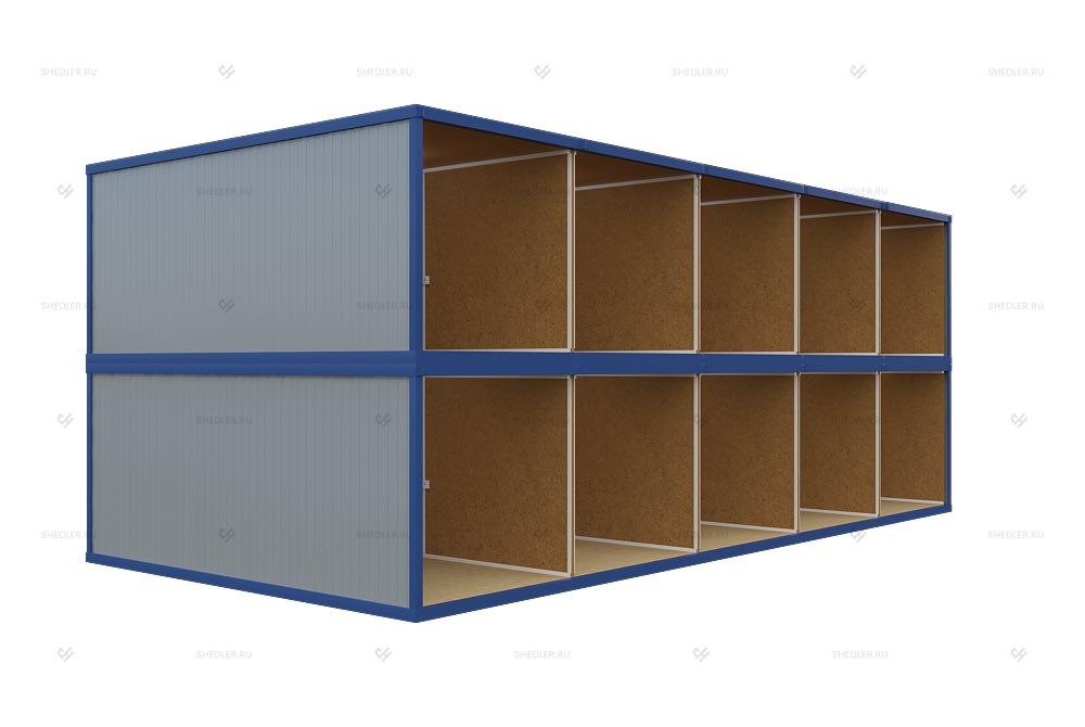 Модульное здание МЗ-53 из 10 блок-контейнеров внутри