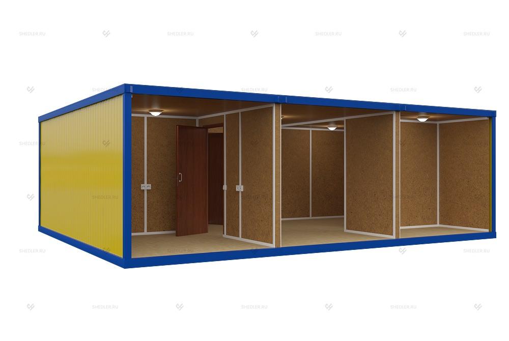 Внутренняя отделка модульного здания МЗ-10 из 3 блок-контейнеров