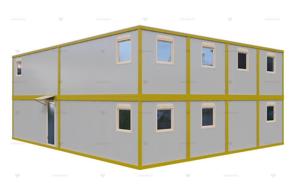 Двухэтажное модульное здание МЗ-09 из 16 блок-контейнеров
