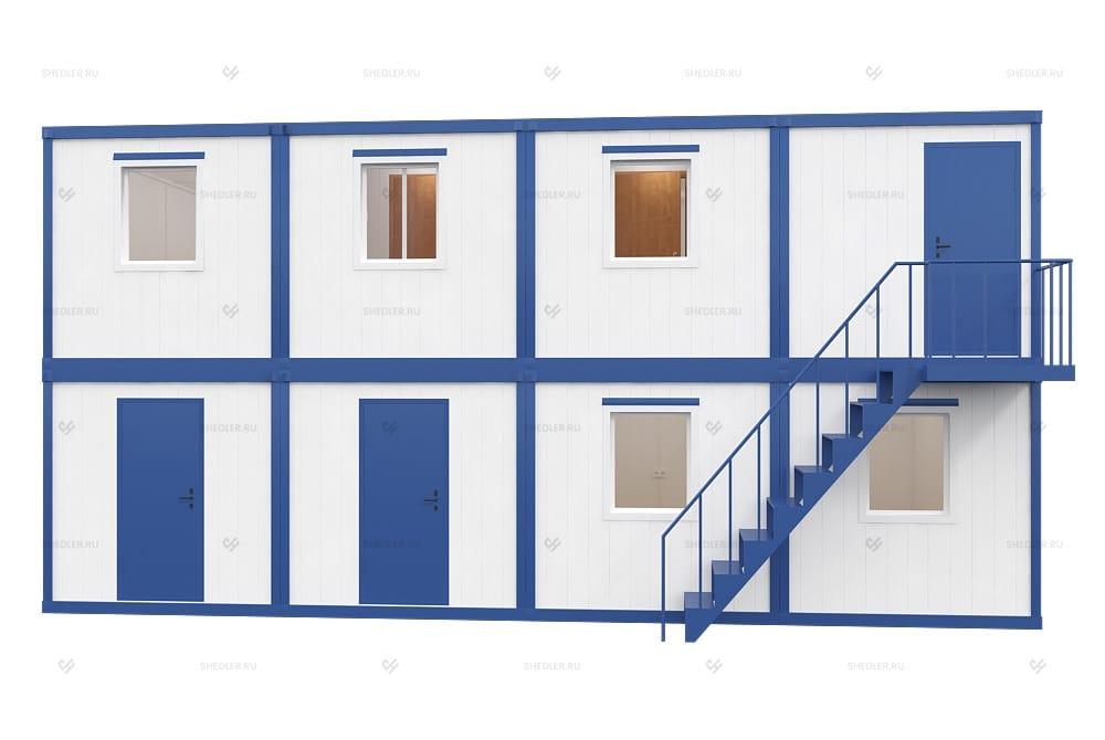 Быстровозводимое модульное здание МЗ-38 СП из 8 блок-контейнеров