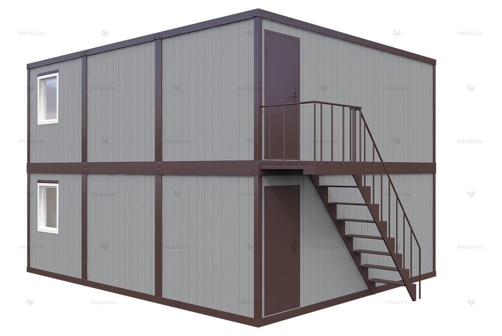 Двухэтажное модульное здание МЗ-20 СП из 6 блок-контейнеров