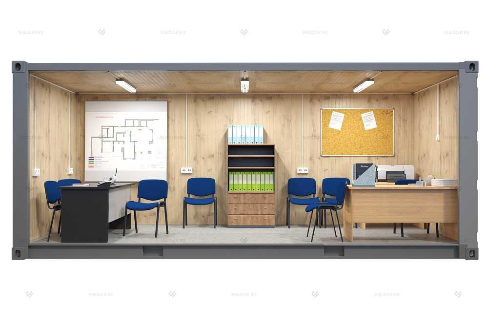 Бытовка-распашонка металлическая из морского контейнера внутри