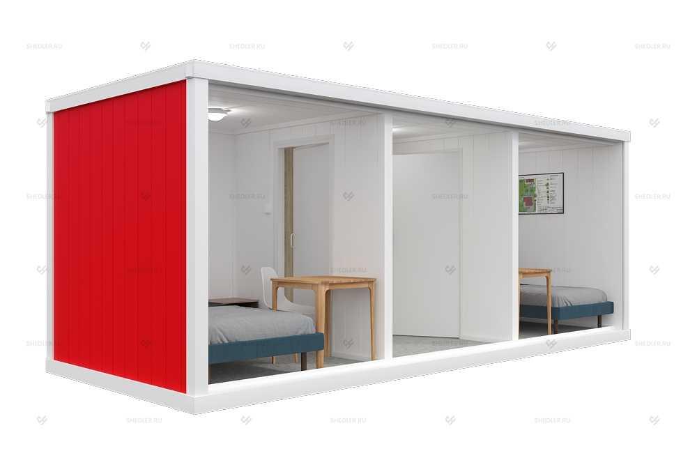 Блок контейнер БК-04 СП SHEDLER из сэндвич панелей отделка