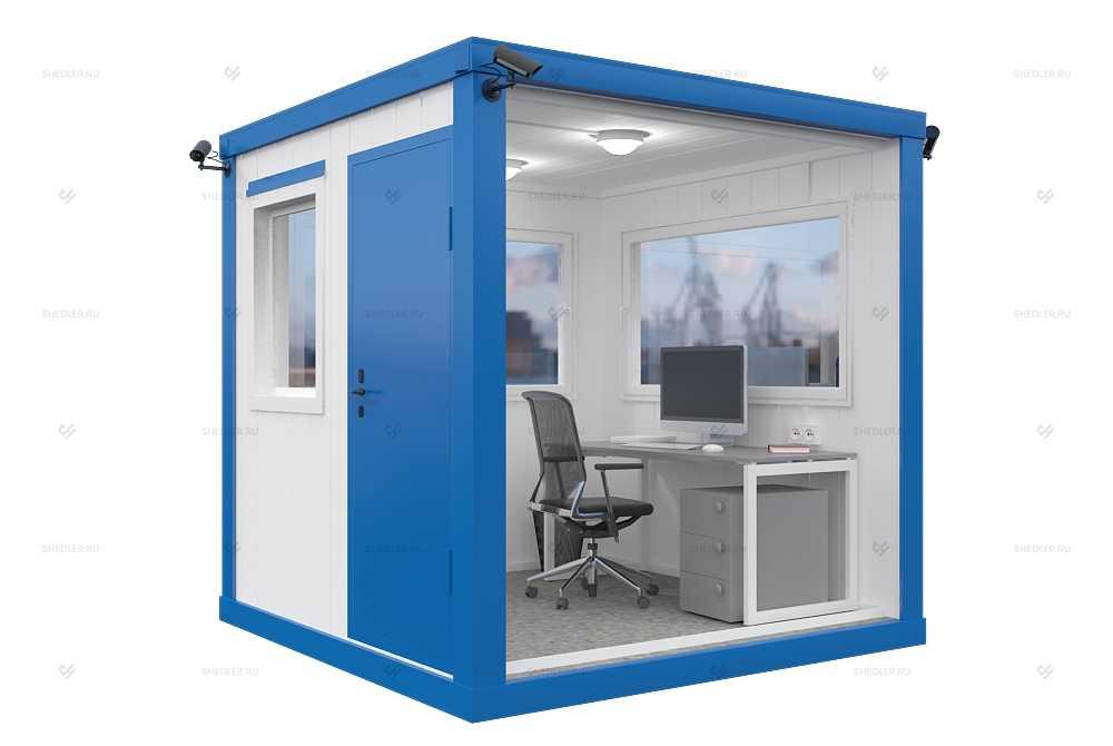 Пост охраны ПБК-12 СП SHEDLER из сэндвич-панелей внутри