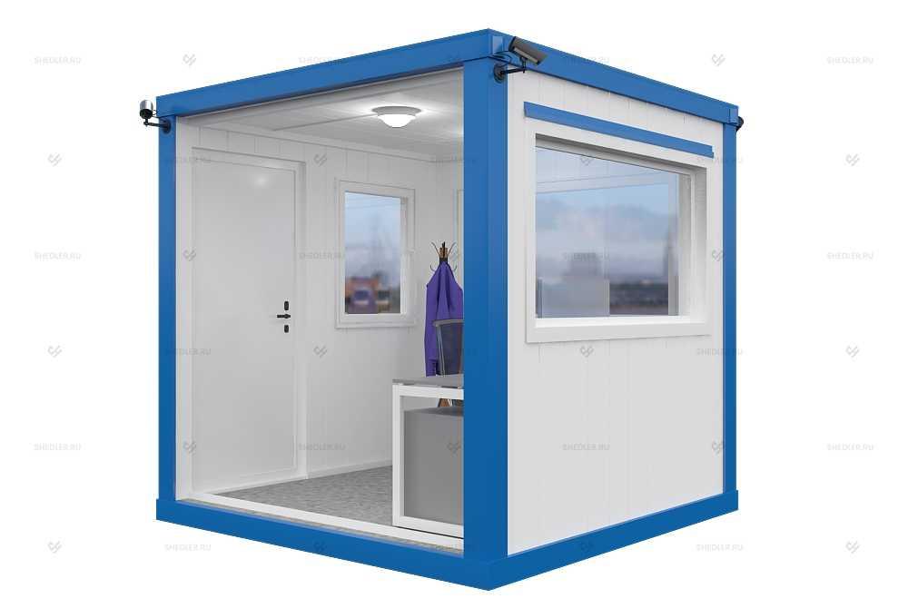 Пост охраны ПБК-12 СП SHEDLER из сэндвич-панелей изнутри