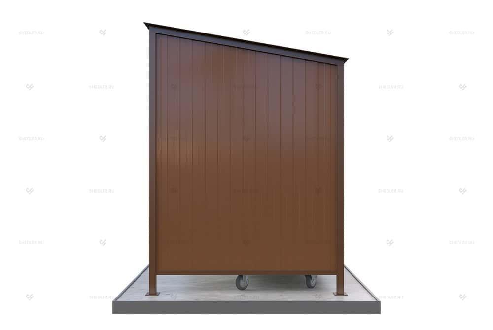 Контейнерная площадка КПМ-08 SHEDLER из профлиста С8 открытая на 3 мусорных контейнера