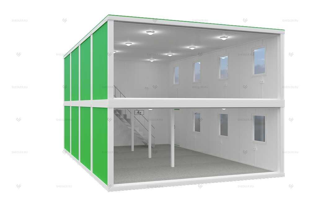 Двухэтажный блок-модуль БМ-04 СП Shedler из 8 бк
