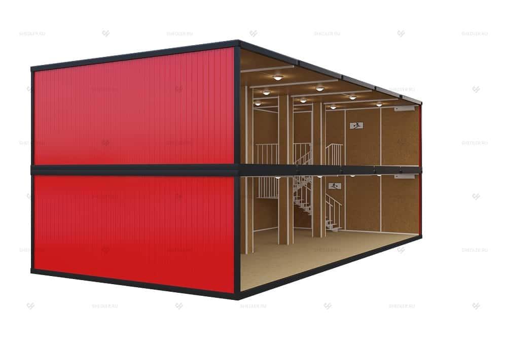 Модульное здание SHEDLER МЗ-45 из 10 блок-контейнеров двухэтажный