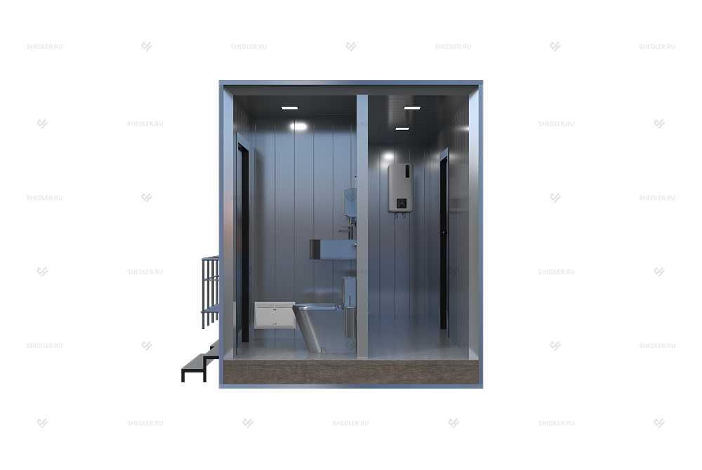 Модульный туалет SHEDLER с отделкой