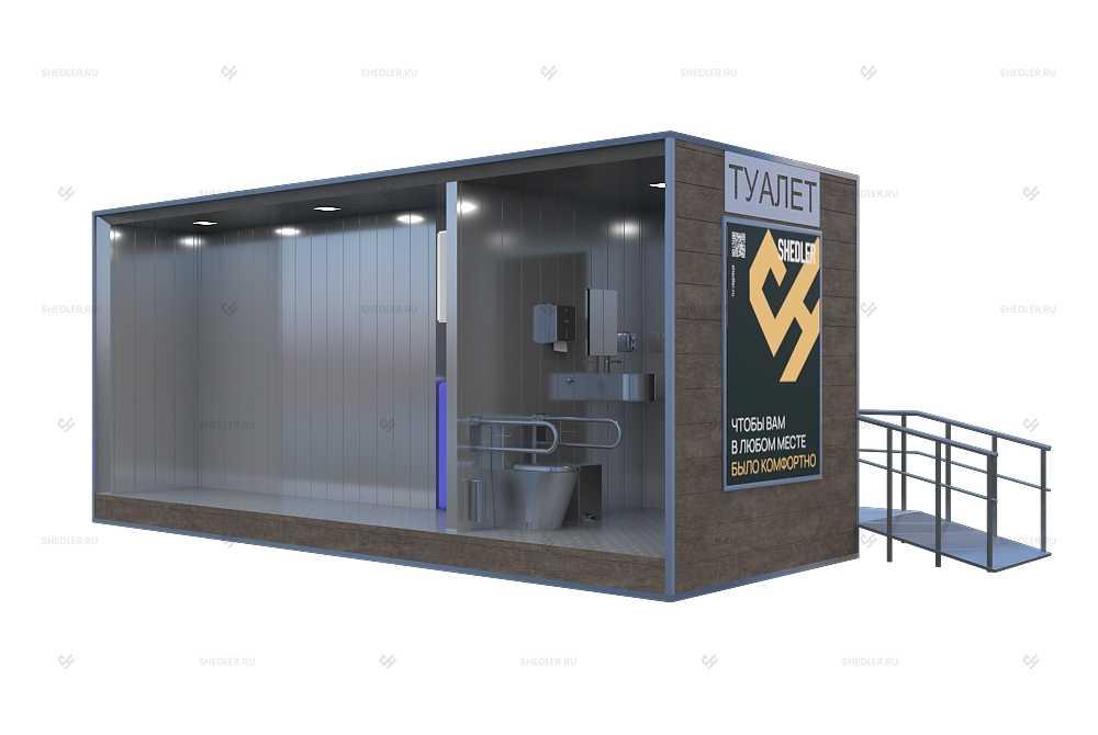 Внутреннее наполнение помещения модульного туалета 