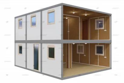 Отделка модульного здания МЗ-25 из 6 блок-контейнеров БК-00