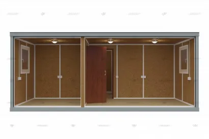 Внутренняя отделка модульного здания МЗ-24 из 2 блок-контейнеров