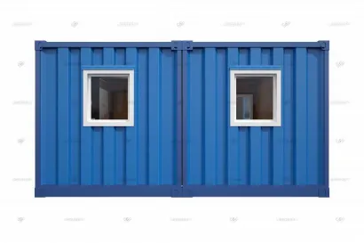 Бытовка жилая из двух морских контейнеров синяя