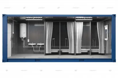 Сантехнический блок-контейнер из морского контейнера внутри