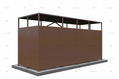 Контейнерная площадка КПМ-04 SHEDLER из профлиста без ворот на 4 мусорных контейнера