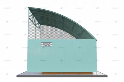 Контейнерная площадка КПМ-06 SHEDLER из профлиста без ворот на 2 мусорных контейнера