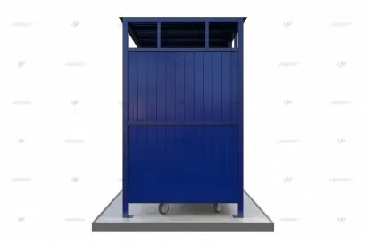 Контейнерная площадка КПМ-07 SHEDLER открытая из профлиста без ворот на 2 мусорных контейнера