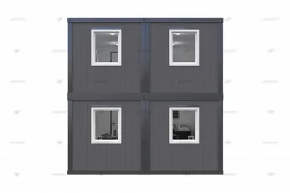 Двухэтажный блок-модуль БМ-03 СП SHEDLER из 4 блок-контейнеров с окнами