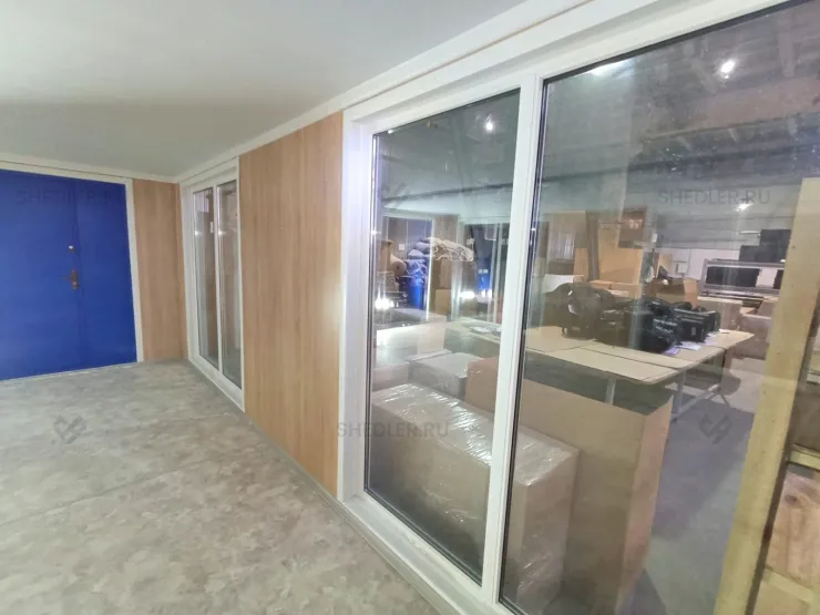 Внутренняя отделка модульного офиса SHEDLER