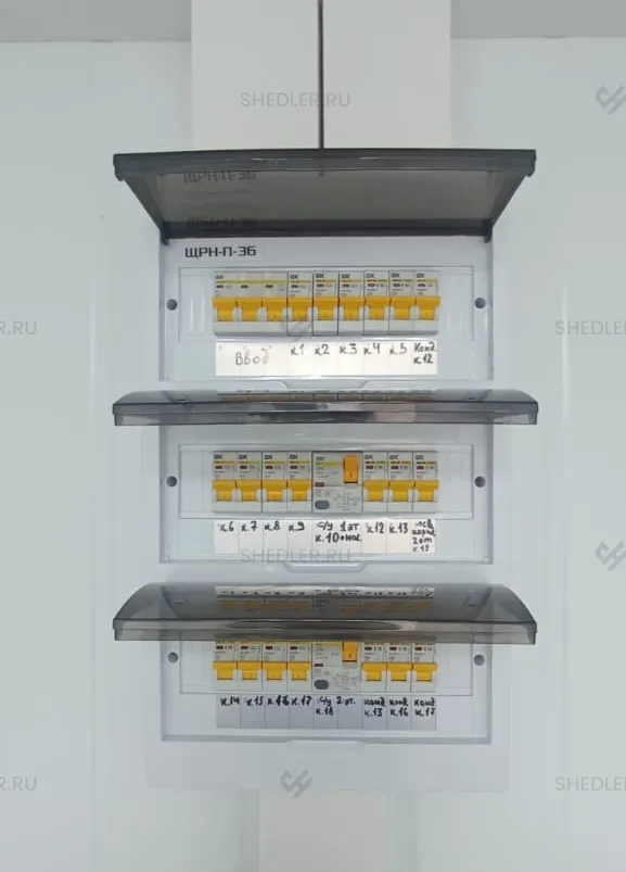 Установка электрощитка 