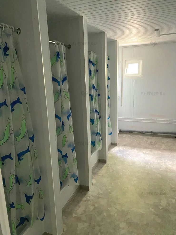 Модульное здание SHEDLER из сэндвич панелей с душевыми кабинами