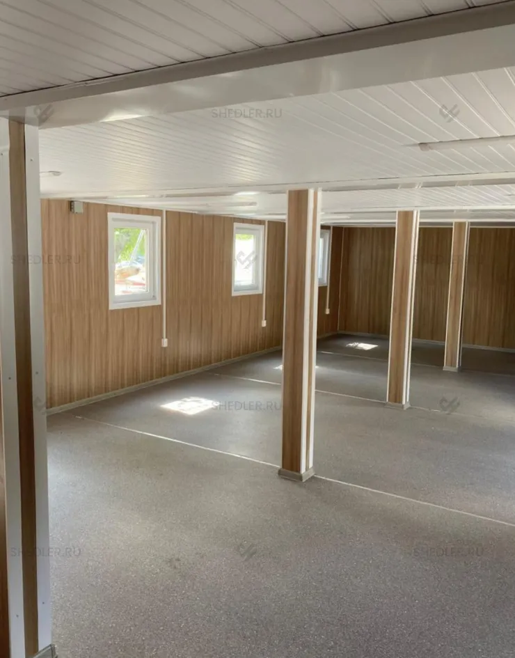 Внутренняя отделка потолка в модульном здании