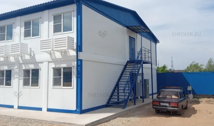 Модульное здание SHEDLER из сэндвич-панелей из 40 блок контейнеров в г. Воронеж