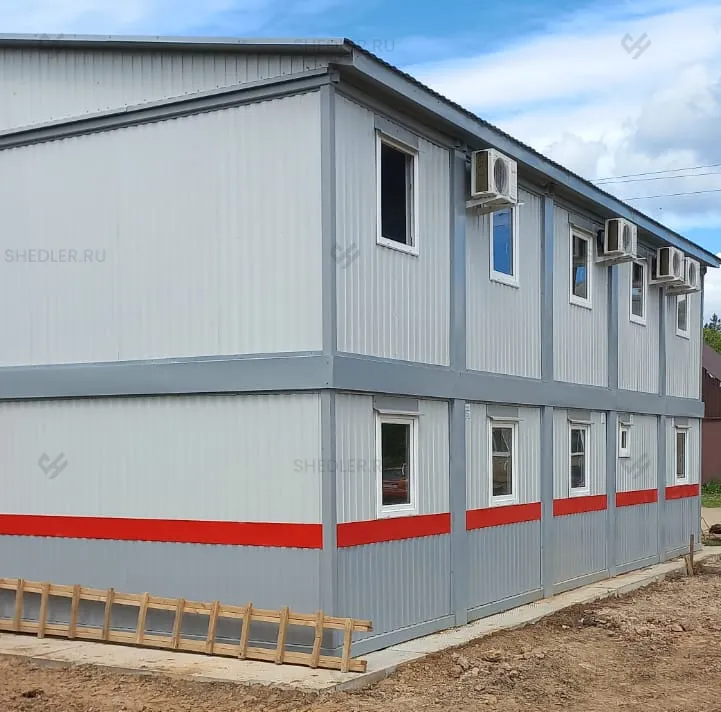 Модульное здание SHEDLER из 26-ти блок-контейнеров на ЖД станции Белый Раст