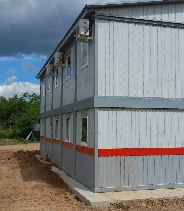 Модульное двухэтажное здание SHEDLER из 26-ти блок-контейнеров на ЖД станции Белый Раст