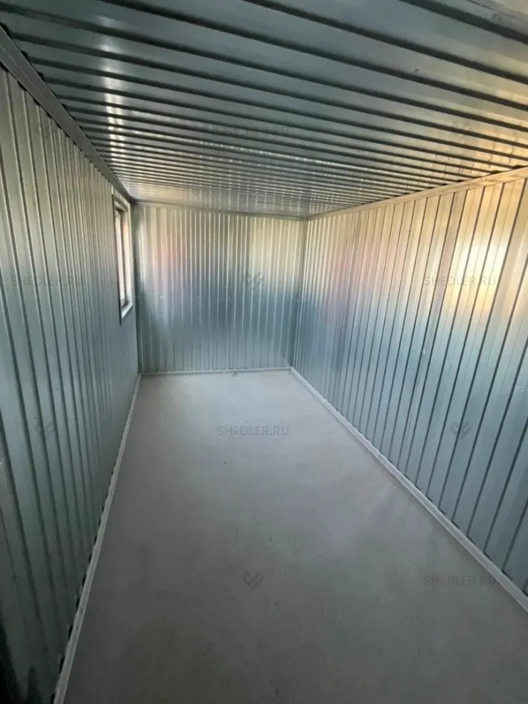 Модульный блок-контейнер с односкатной крышей SHEDLER внутри