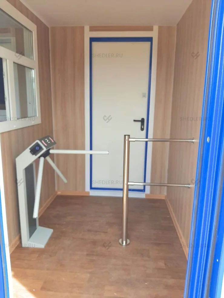 Каркасно-щитовая проходная SHEDLER из 1 блок-контейнера из профнастила