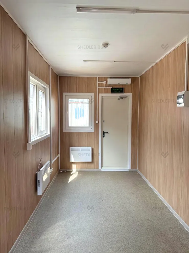 Пункт КПП Шедлер из 2 блок-контейнеров в Мытищах с окнами