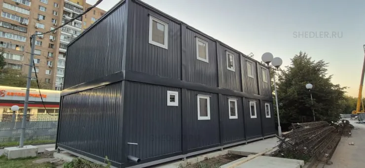 Модульное здание из 10-ти блок-контейнеров для заказчика