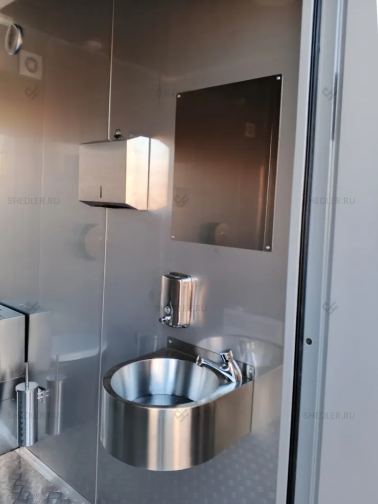 Модульный туалет Shedler на 2 кабинки внутренняя с раковиной