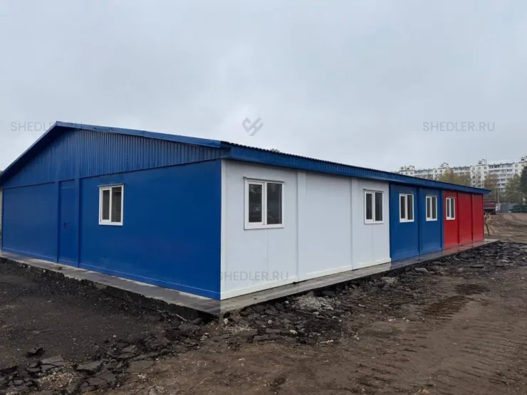 Модульное здание из 20 БКСП-00 в поселке Коммунарка, Московская область
