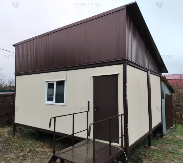 Жилой домик с односкатной крышей для заказчика