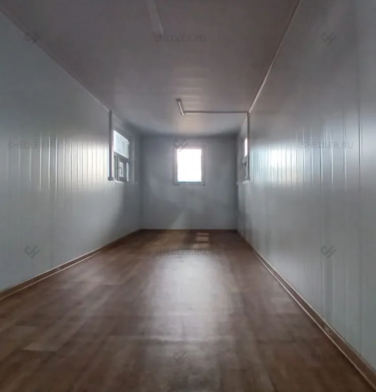 Блок контейнер БК-00СП Шедлер с тремя окнами в Тверской области из сэндвич-панелей внутри