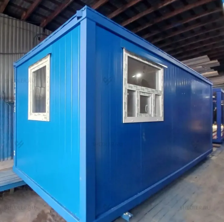 Блок контейнер БК-00 Shedler с тремя окнами в Тверской области из сэндвич-панелей внутри