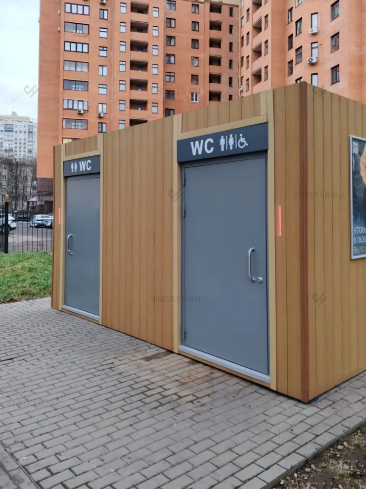 Модульный туалет Shedler сетевой МГН с отделкой