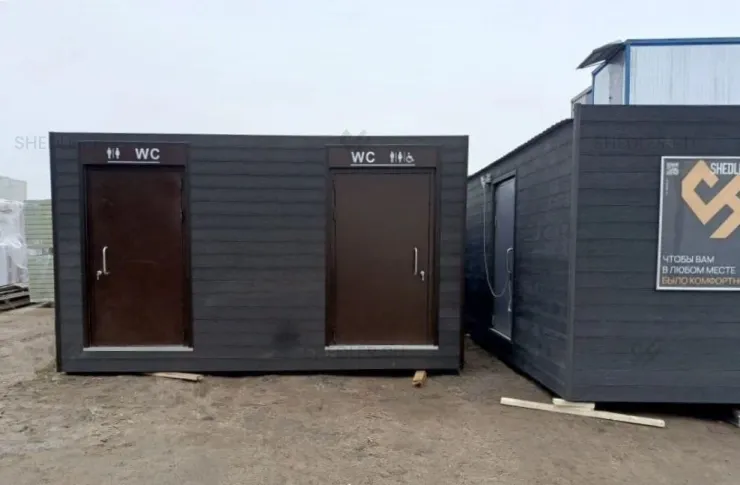 Модульный туалет сетевой МГН с отделкой